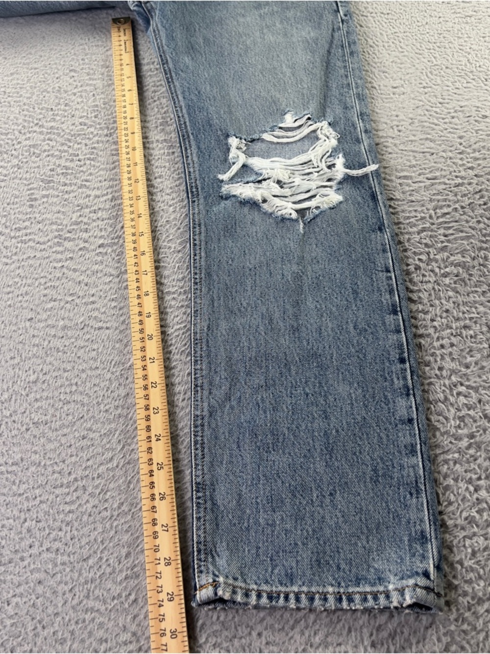 Agolde Jeans Womens 27 Blue 90's Pinch Waist High Rise Distressed Button Fly - Picture 5 of 10